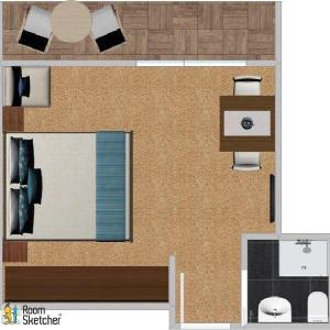 Doppelzimmer mit Dusche / WC zur Garten- oder Seeseite